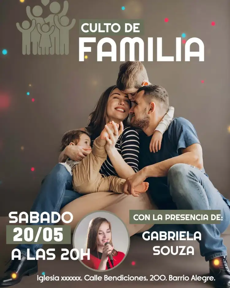 Arte Para Culto De La Familia Iglesia Con Foto Familiar