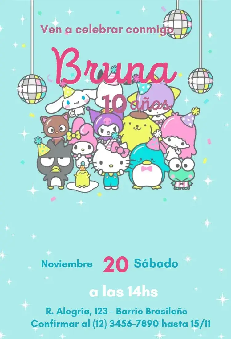 Invitación Hello Kitty