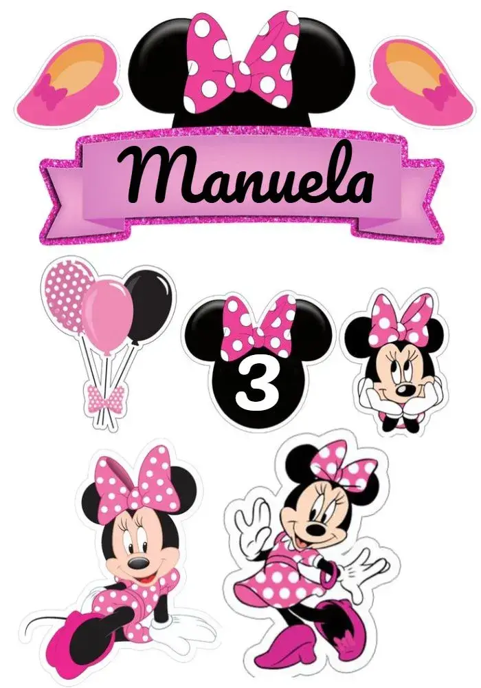 Invitación Topo De Bolo Minnie Mouse Imprimir editable y personalizable