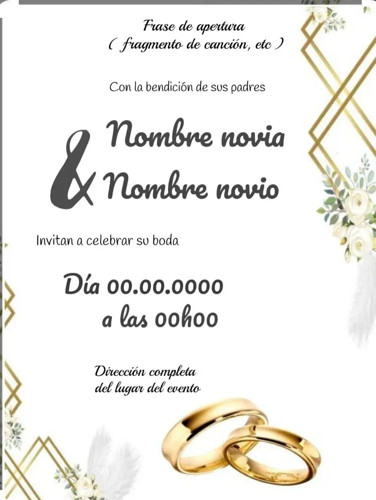 Invitación Confirmación de Asistencia a Boda Adulto editable y personalizable