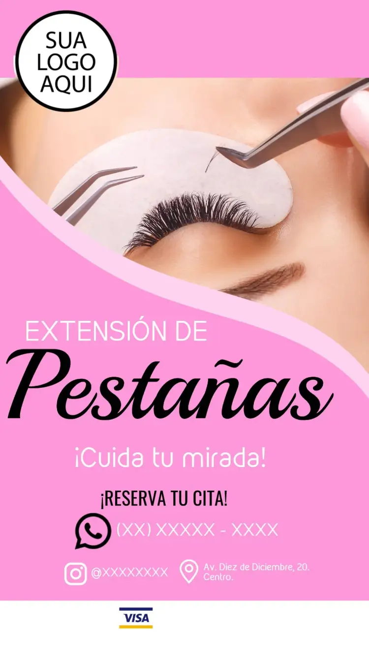 Invitación Tarjeta De Visita Extensión Pestañas Digital