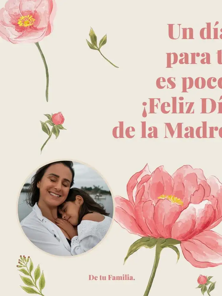 Tarjeta Del Día De La Madre Con Foto Rosa