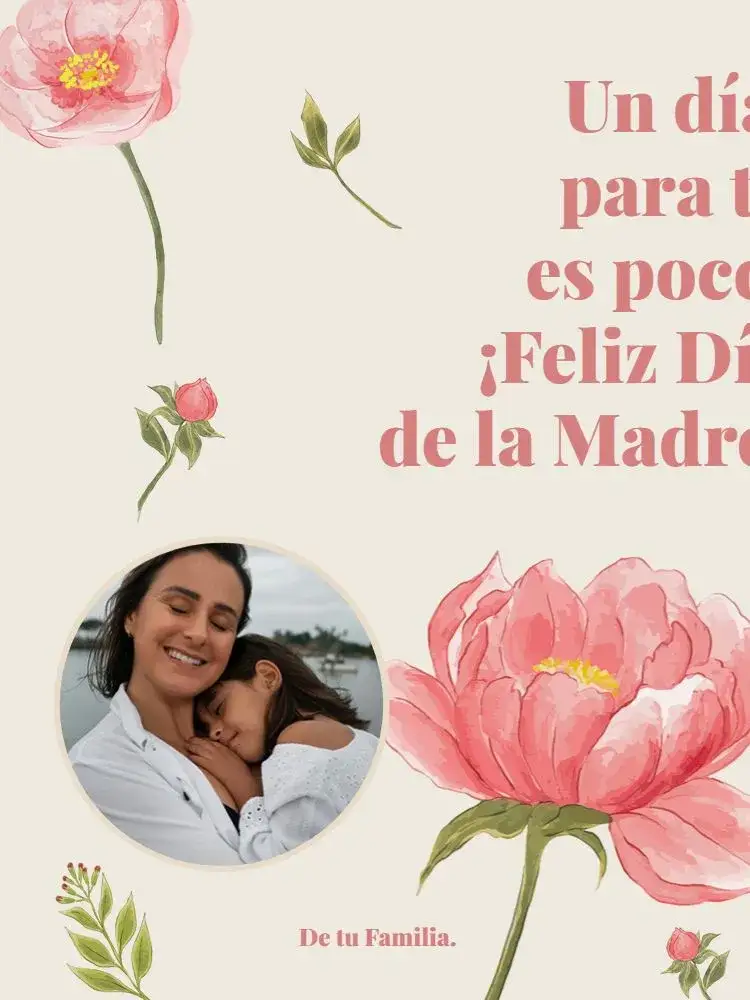 Invitación Tarjeta Del Día De La Madre Con Foto Rosa – tema Tarjeta floral, delicado, rosa, moderno, elegante