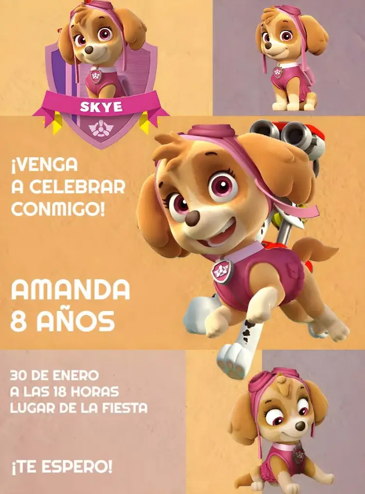 Invitación Marshall Patrulla Canina Rocky