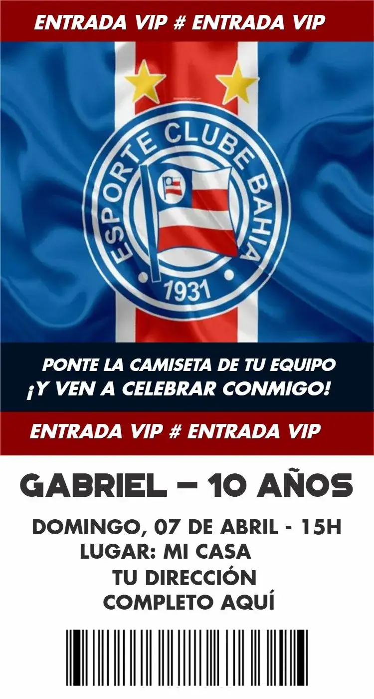 Invitación Entrada Bahia