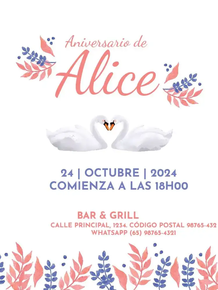 Adulto Femenino Cisne Claro Floral