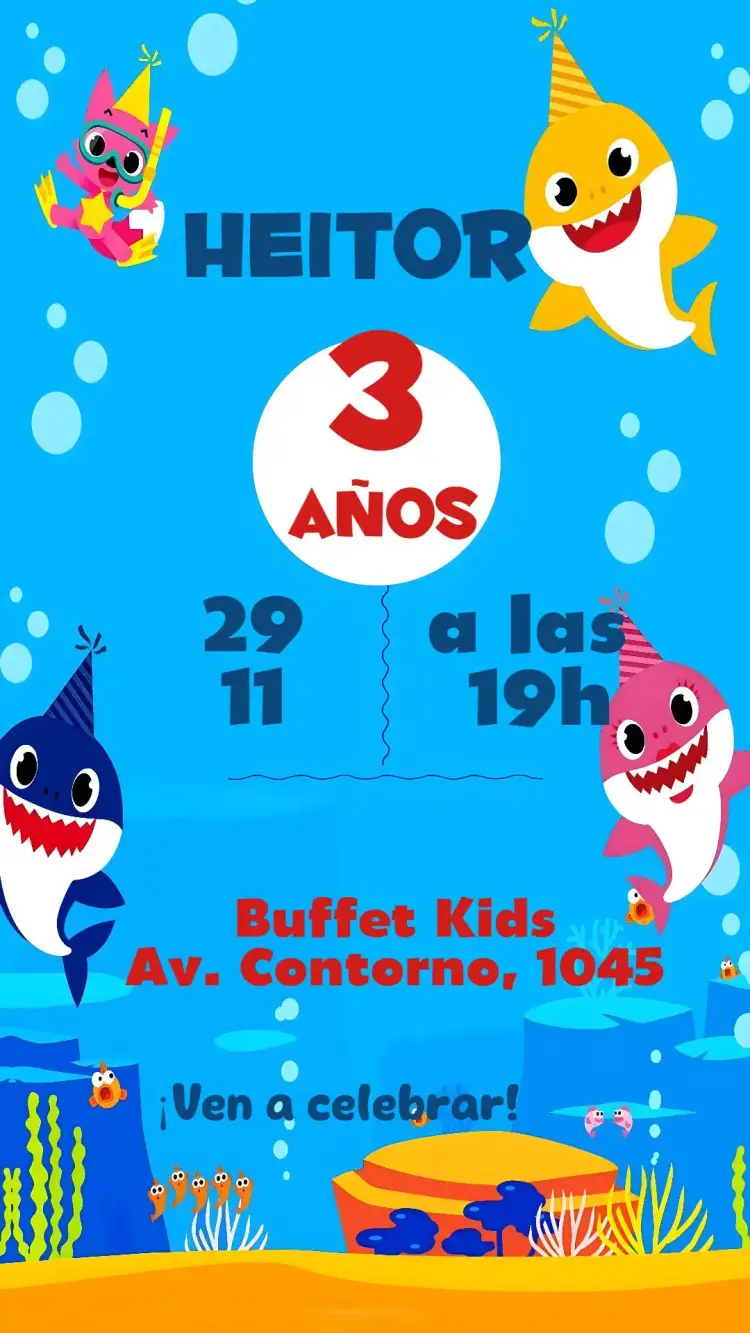 Invitación Baby Shark