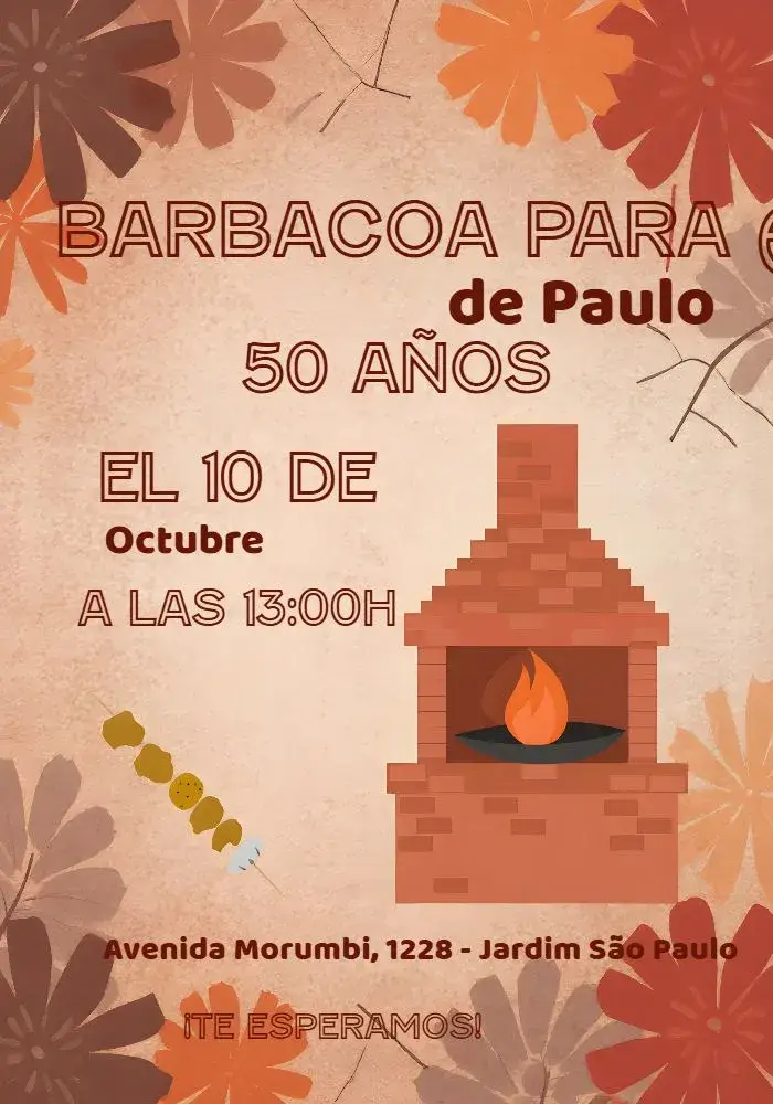 Invitación Barbacoa para Adultos