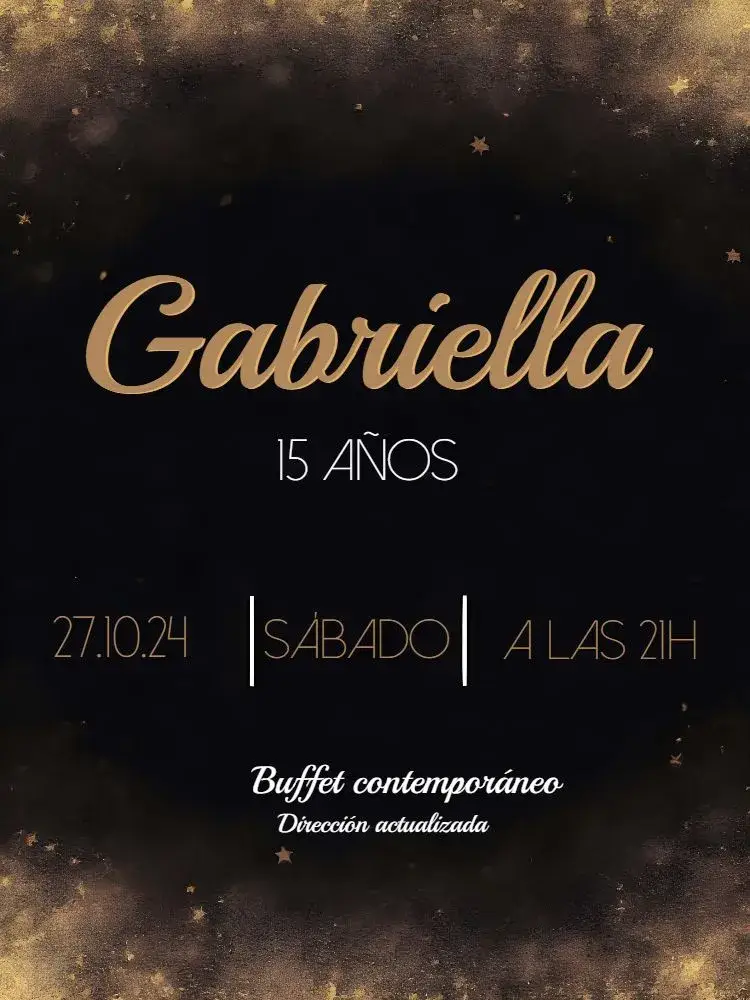 Invitación 15 Años Glitter Nombre
