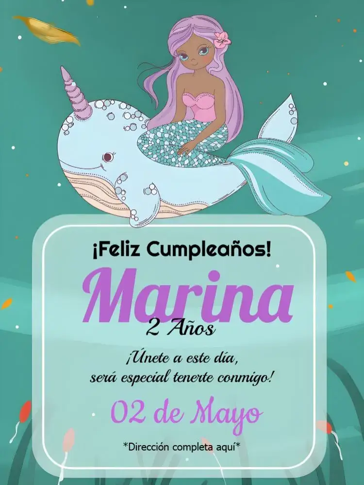 Invitación Sirena Modelo