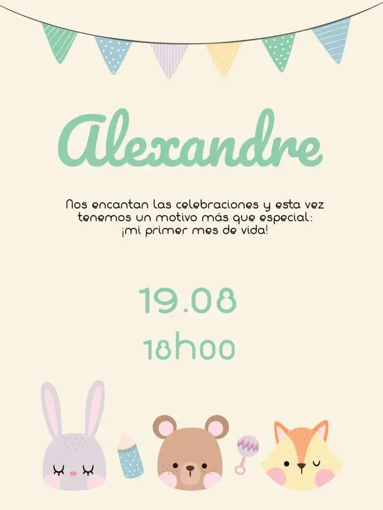 Invitación Celebración de Bebé