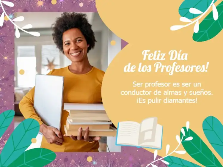 Tarjeta Día De Los Profesores Con Foto Círculos