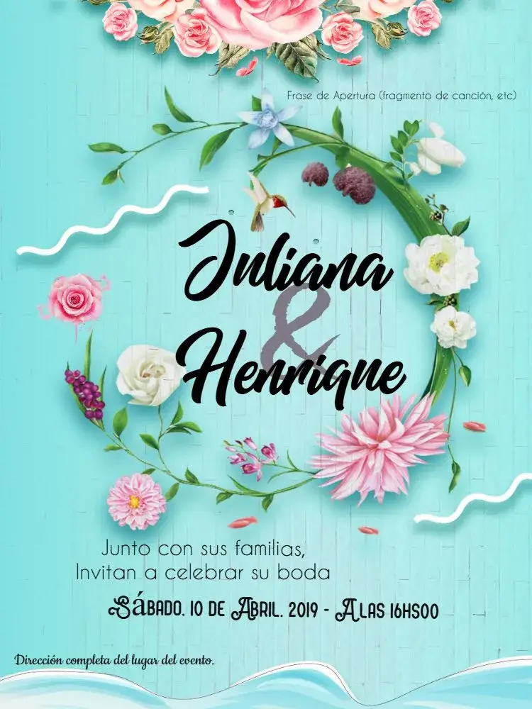 Invitación Boda Floral Flores