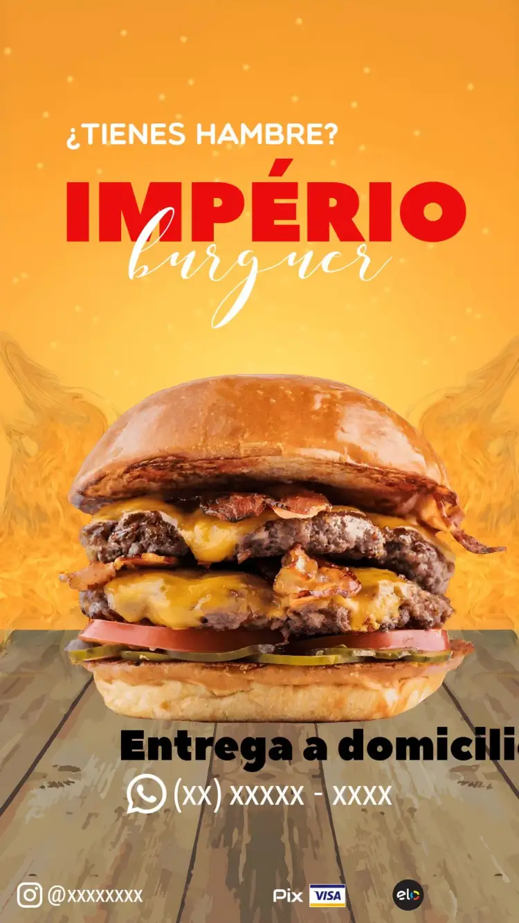 Invitación Tarjeta De Visita Hamburguesería Post