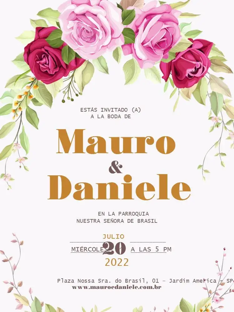 Invitación Boda Rústica Claro