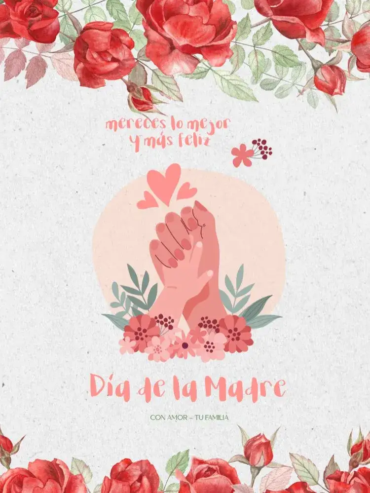 Invitación Cómo Hacer Tarjeta Día De La Madre Beige – tema Tarjeta floral, delicado, beige, rosa, moderno