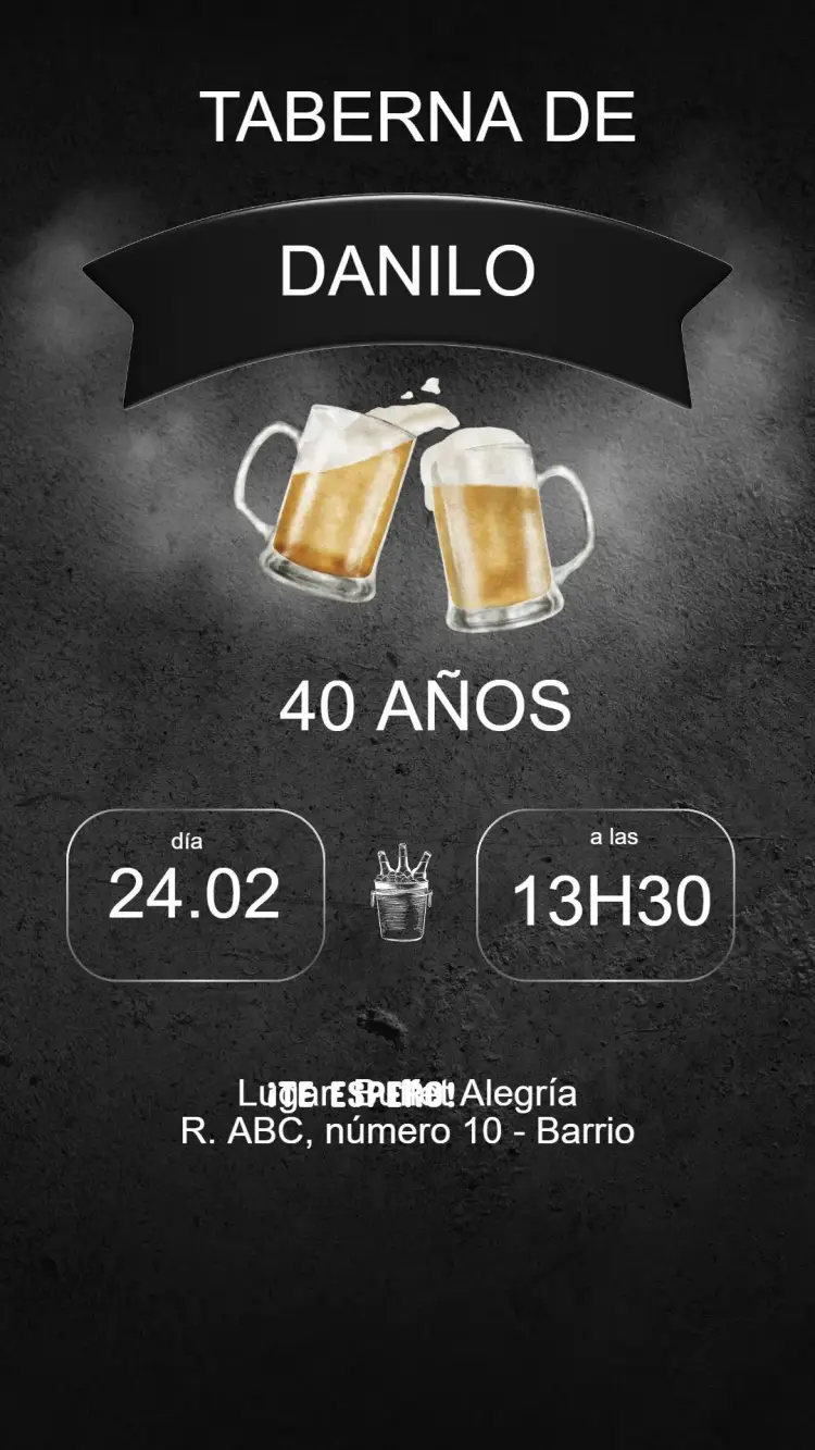Invitación Cumpleaños Adulto Bar
