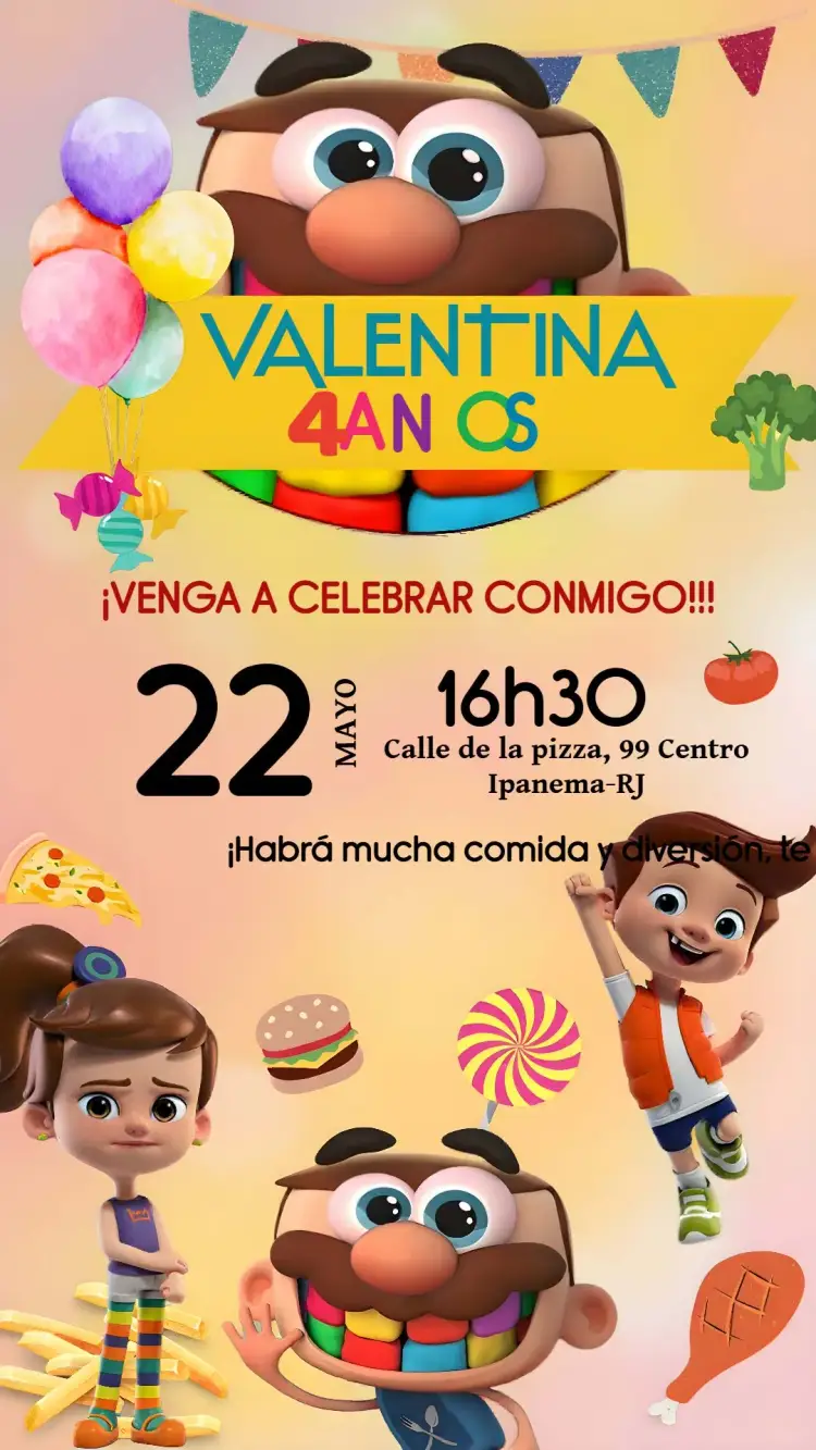 Invitación José Comilão Infantil