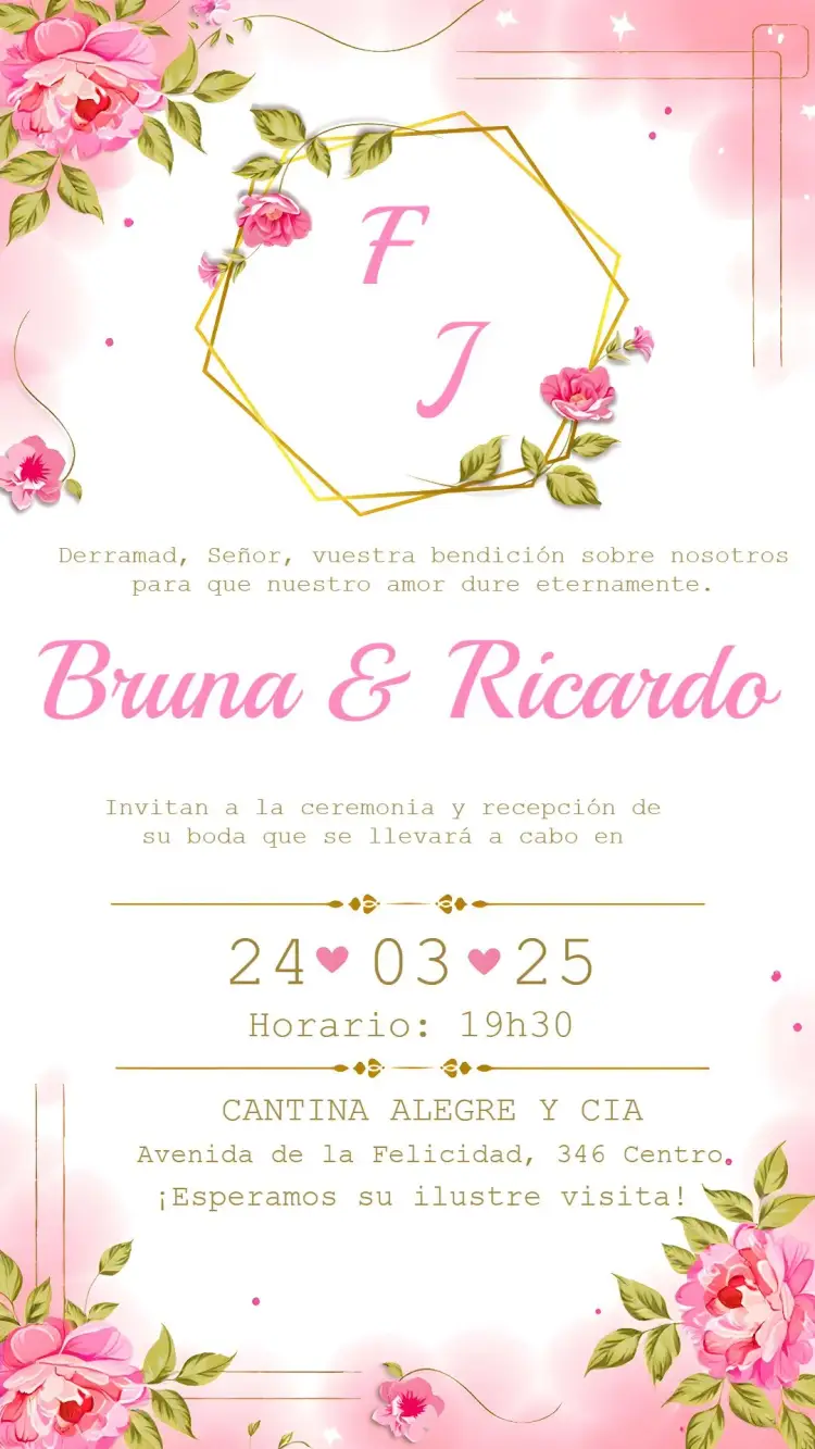 Invitación Boda Floral Flores