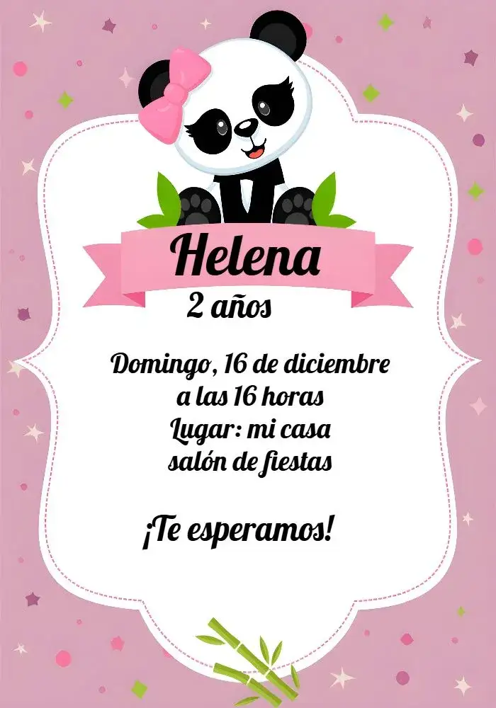 Invitación Panda Blanco – tema Más buscados colorido, lindo, naturaleza, infantil, tropical