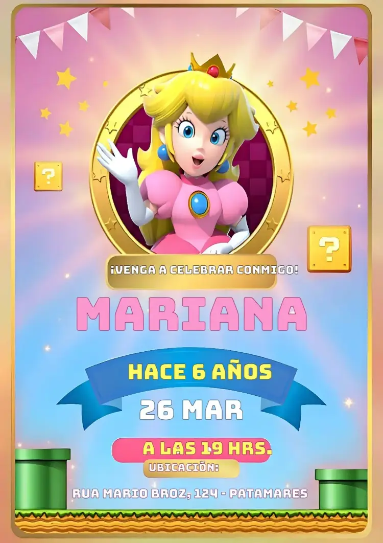 Invitación Princesa Peach