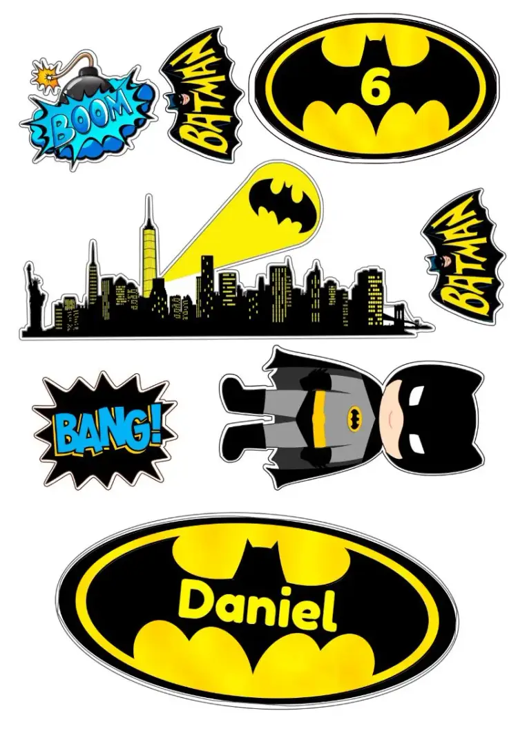 Invitación Topo De Pastel Batman Imprimir
