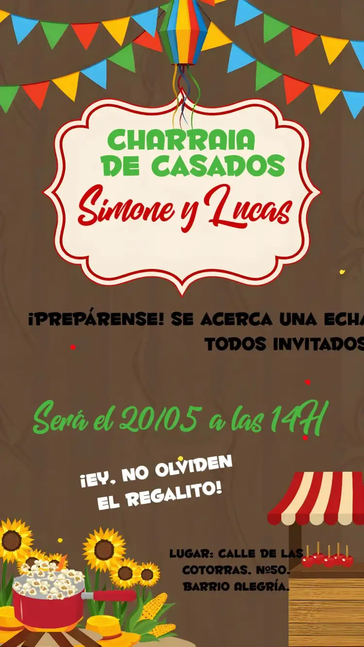 Invitación Charraia De Olla Amarillo – tema Despedida de Soltera colorido, festivo, cocina, junino, alegre, moderno