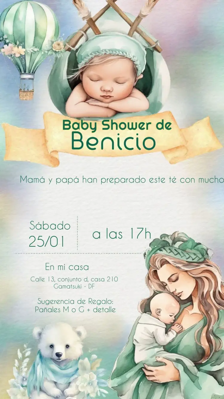 Invitación Baby Shower de Pañales