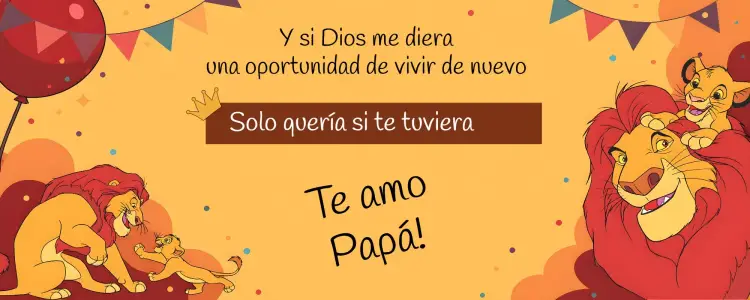 Invitación Arte Taza Padre Rey León Simba editable y personalizable