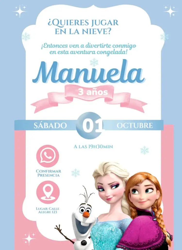 Invitación Jugar en la Nieve editable y personalizable