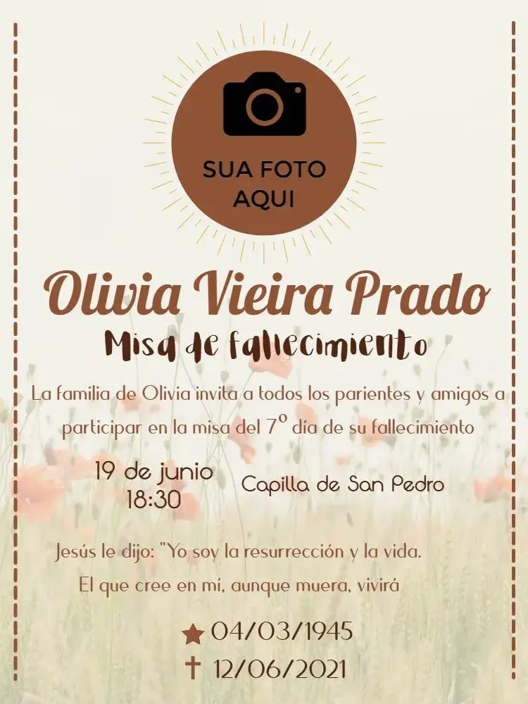 Invitación Para Misa De Fallecimiento Con Foto Gris – tema Fechas Conmemorativas gris, minimalista, sobrio, elegante, moderno, reflexivo