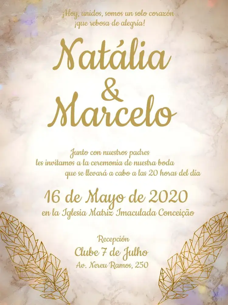 Invitación Boda Elegante - Dorado y Blanco – tema Boda dorado, blanco, minimalista, moderno, elegante