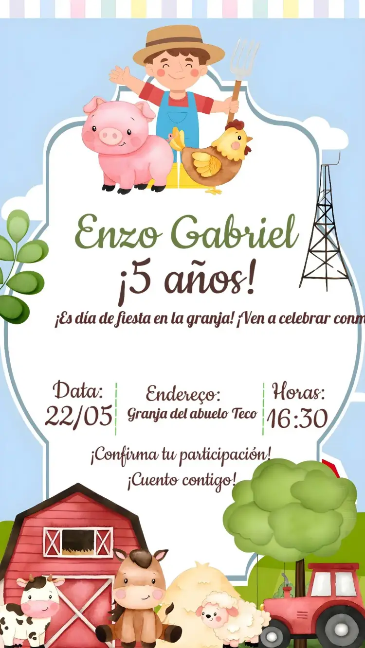 Invitación Granja de Animales