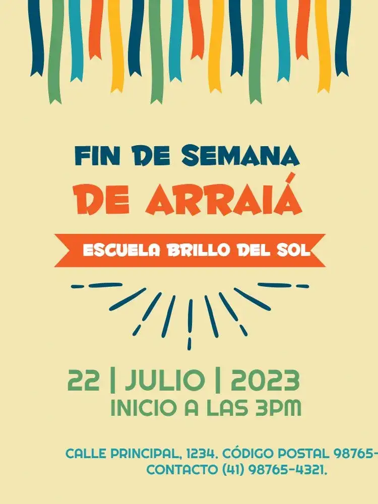 Invitación Fiesta Junina Arraiá Junino – tema Cumpleaños Infantil junino, vibrante, colorido, rústico, divertido, festivo