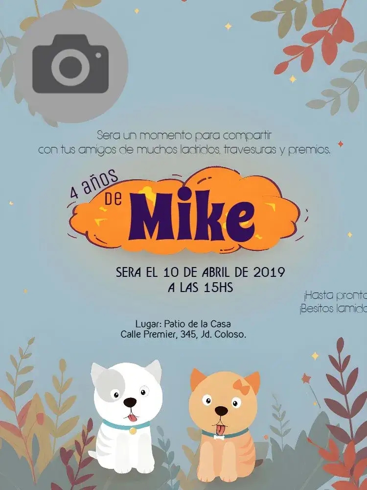 Invitación De Perro Con Foto Animal – tema Más buscados moderno, divertido, colorido, animal, jovial
