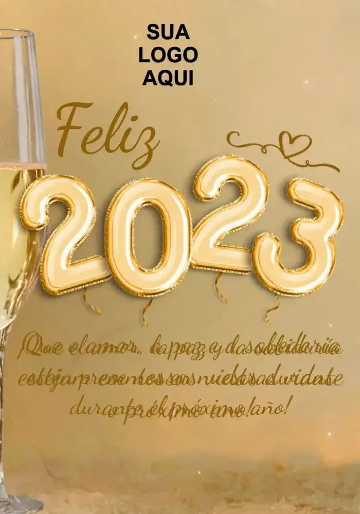 Invitación Año Nuevo 2023 Copa – tema Fechas Conmemorativas dorado, beige, elegante, moderno, sofisticado, minimalista