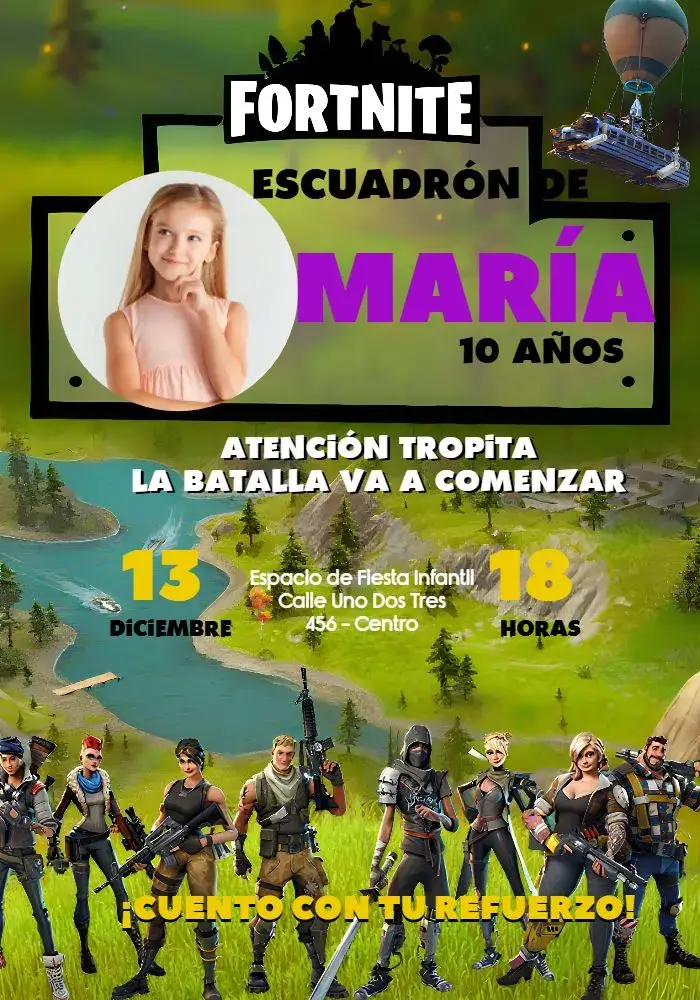 Invitación Fortnite Con Foto Fortnitebattleroyale