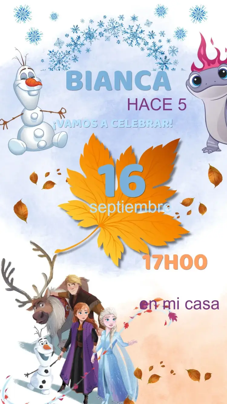 Invitación Cumpleaños Frozen
