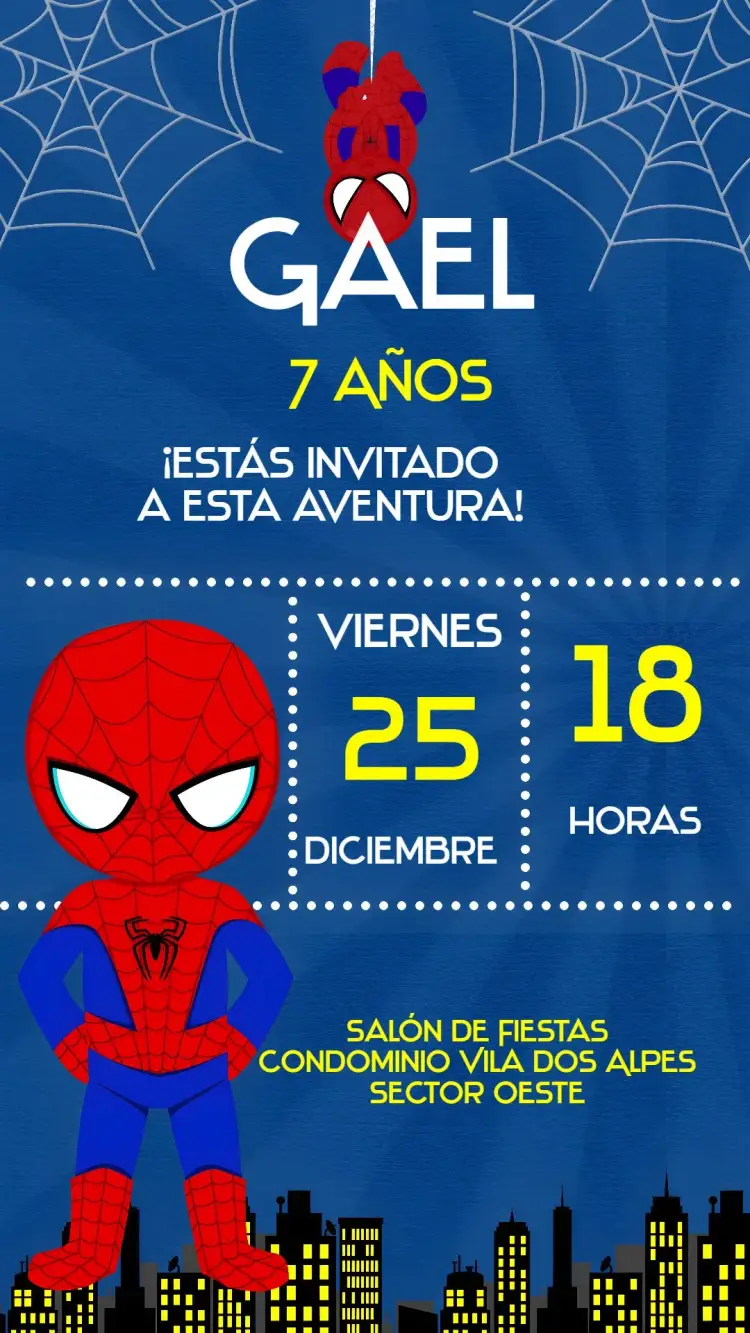 Invitación Hombre Araña