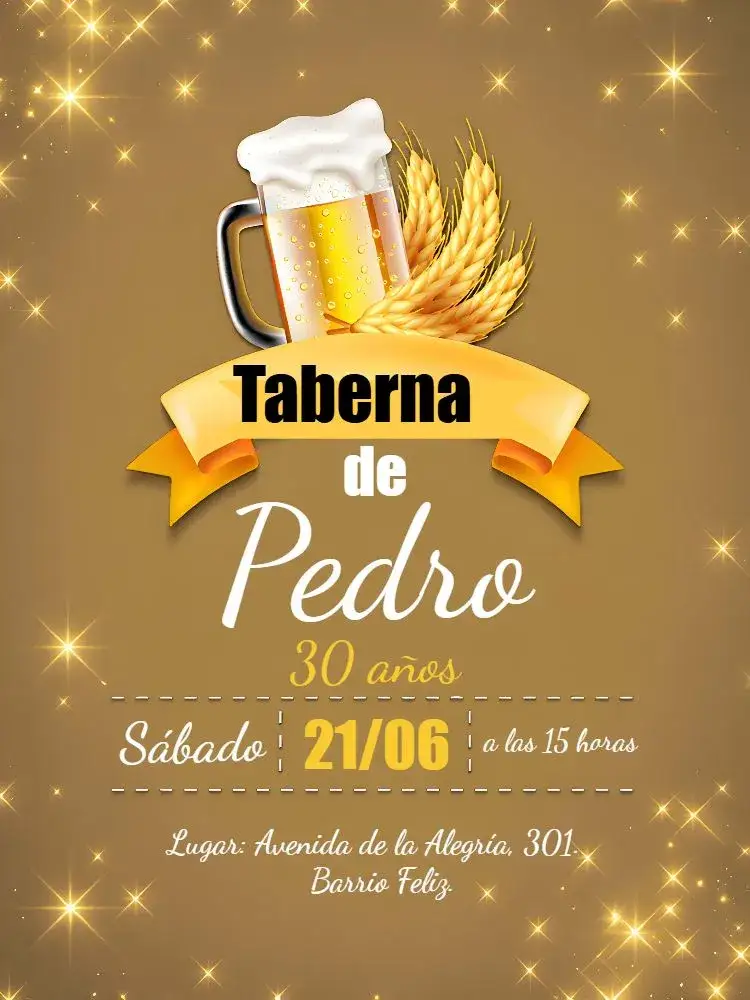 Invitación Boteco Bebida – tema Cumpleaños rústico, informal, pizarra, masculino, vintage, barbacoa
