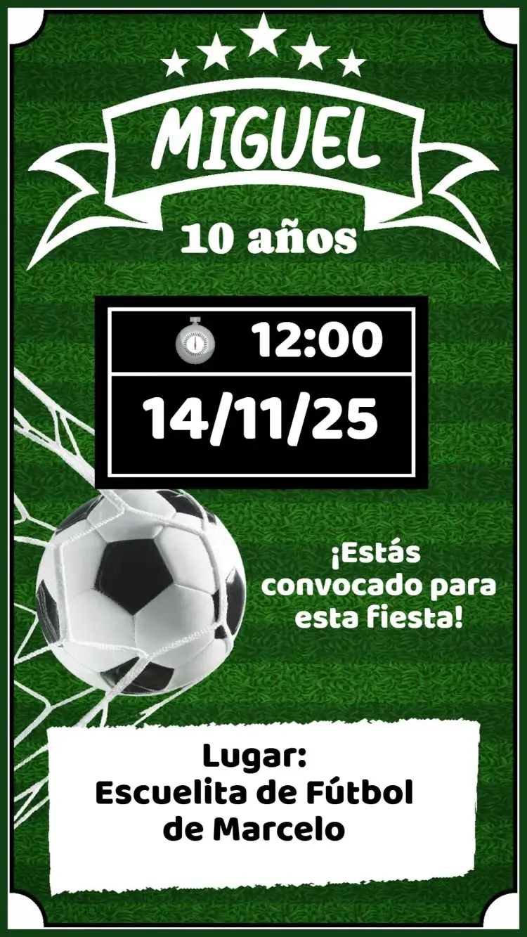 Invitación Fútbol