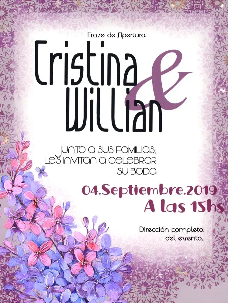 Invitación Boda Floral Vintage