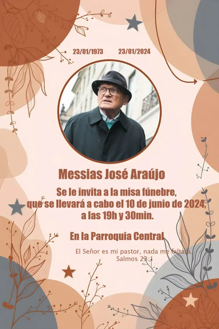 Invitación Misa De Séptimo Día Con Foto 7 – tema Fechas Conmemorativas elegante, sóbrios, minimalista, clásico, fotográfico, pastel