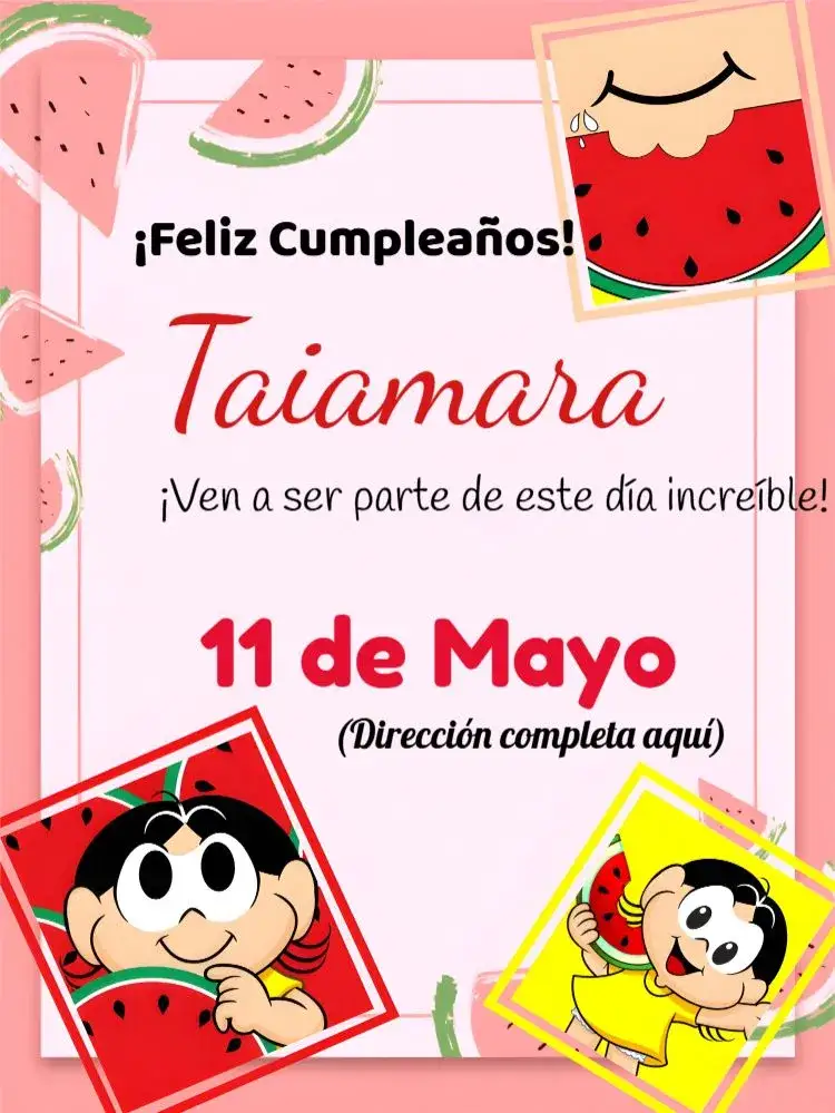 Invitación Turma De Mónica Magali – tema Cumpleaños Infantil colorido, divertido, infantil, lúdico, ilustrativo, moderno