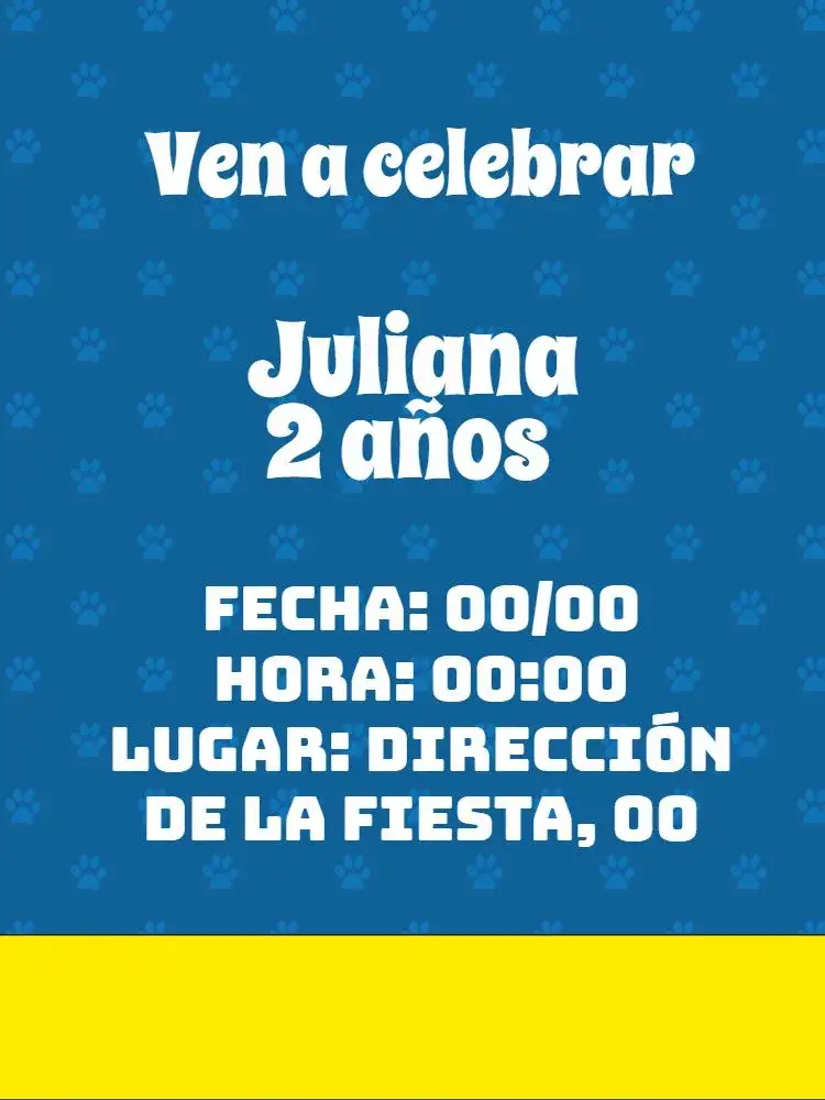 Invitación Perritos Niño – tema Cumpleaños Infantil azul, animales, infantil, divertido, colorido