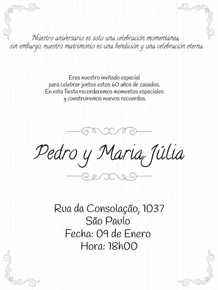 Invitación Bodas De Diamante Digital