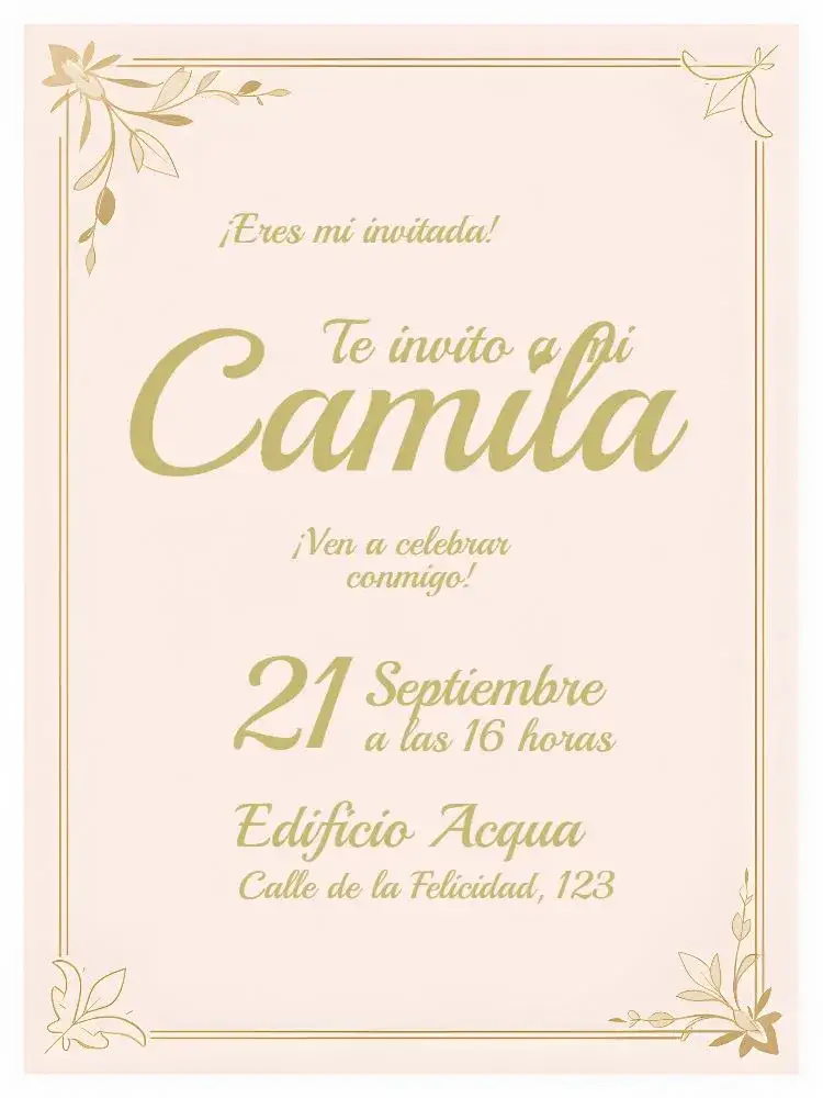 Invitación Despedida de Soltera – tema Despedida de Soltera blanco, dorado, elegante, moderno, minimalista, romántico