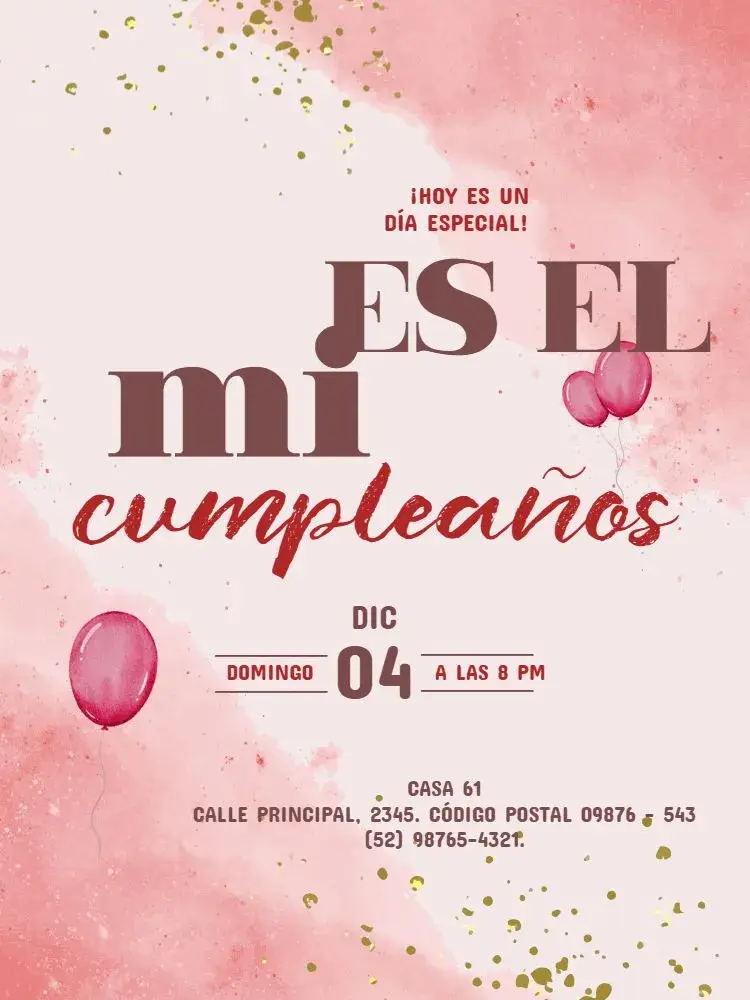 Invitación Fiesta De Acuarela Globo editable y personalizable
