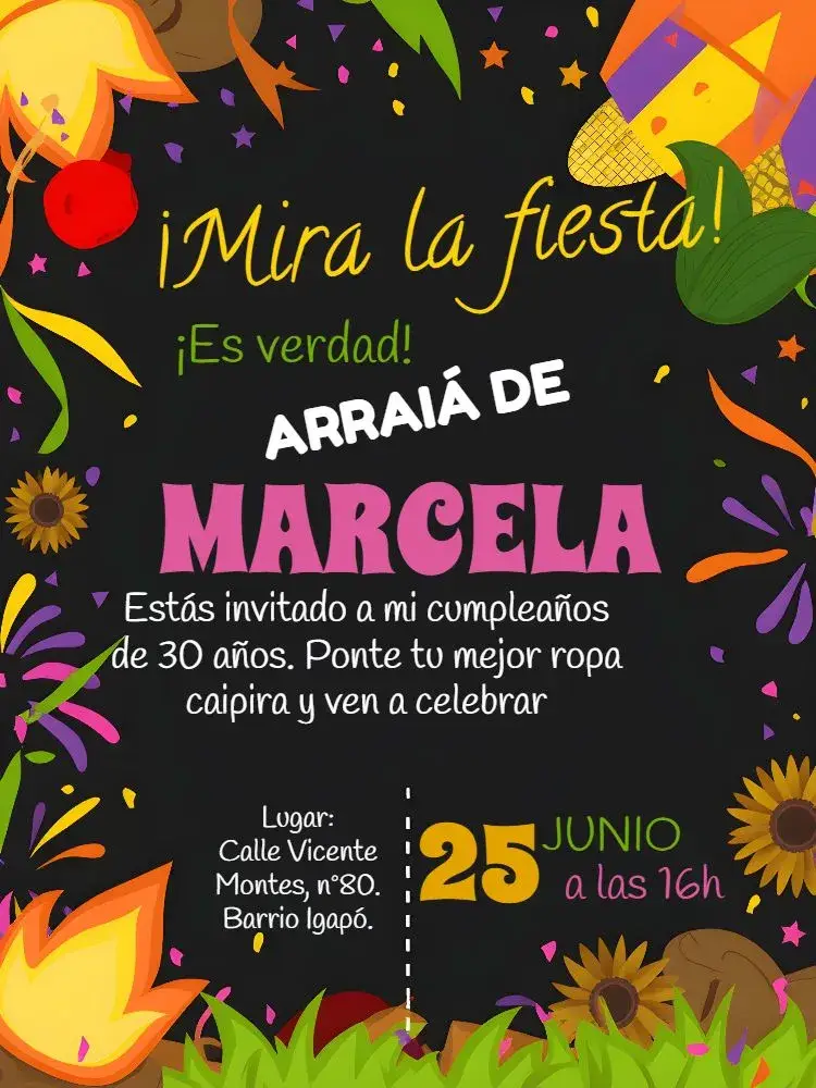 Invitación Fiesta Junina Arraiá Correio