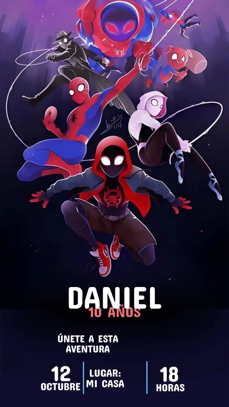 Invitación Cumpleaños Hombre Araña
